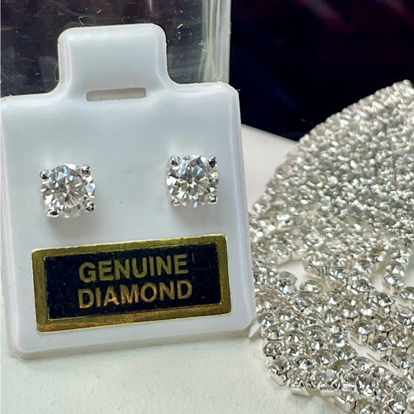 CLEARANCE‼️1ct Diamond CERTIFIED studs silver 925 - Picture 3 of 16